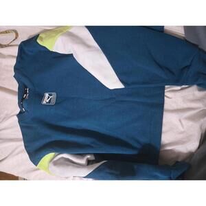 Puma Men's Sweatsuit Medium Blue with White and Lime Accents